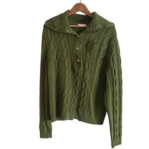 Charter club quarter button up pullover sweater